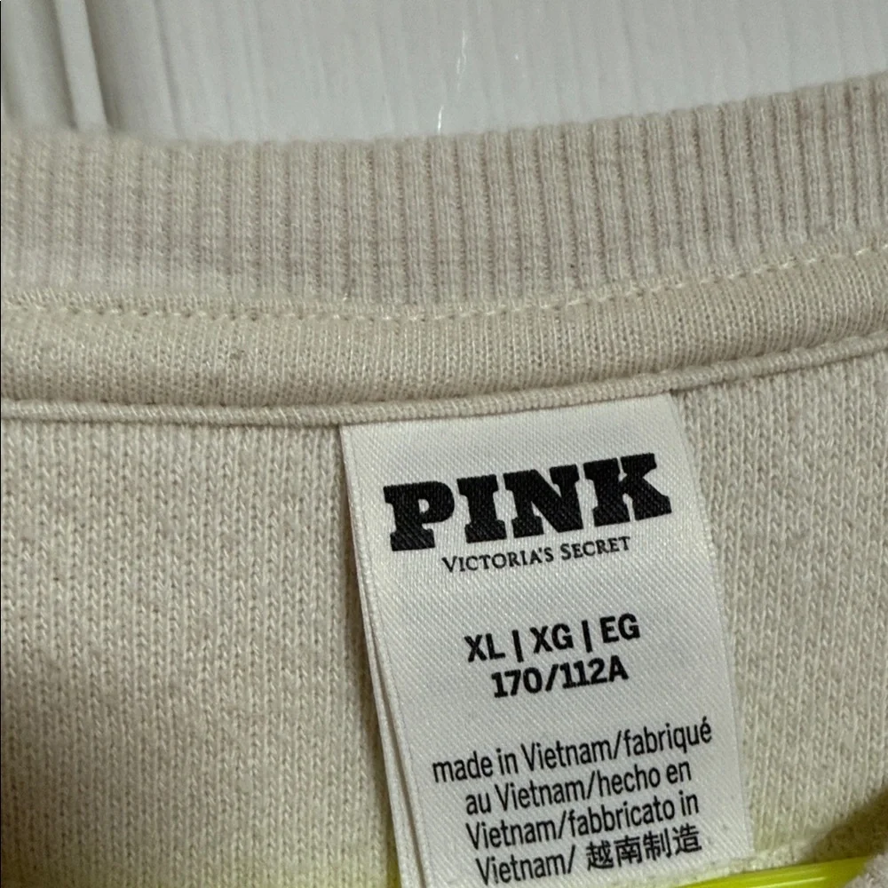 Limited Edition PINK Victoria's Secret Off-White Crew Neck Sweater - Picture 2 of 3